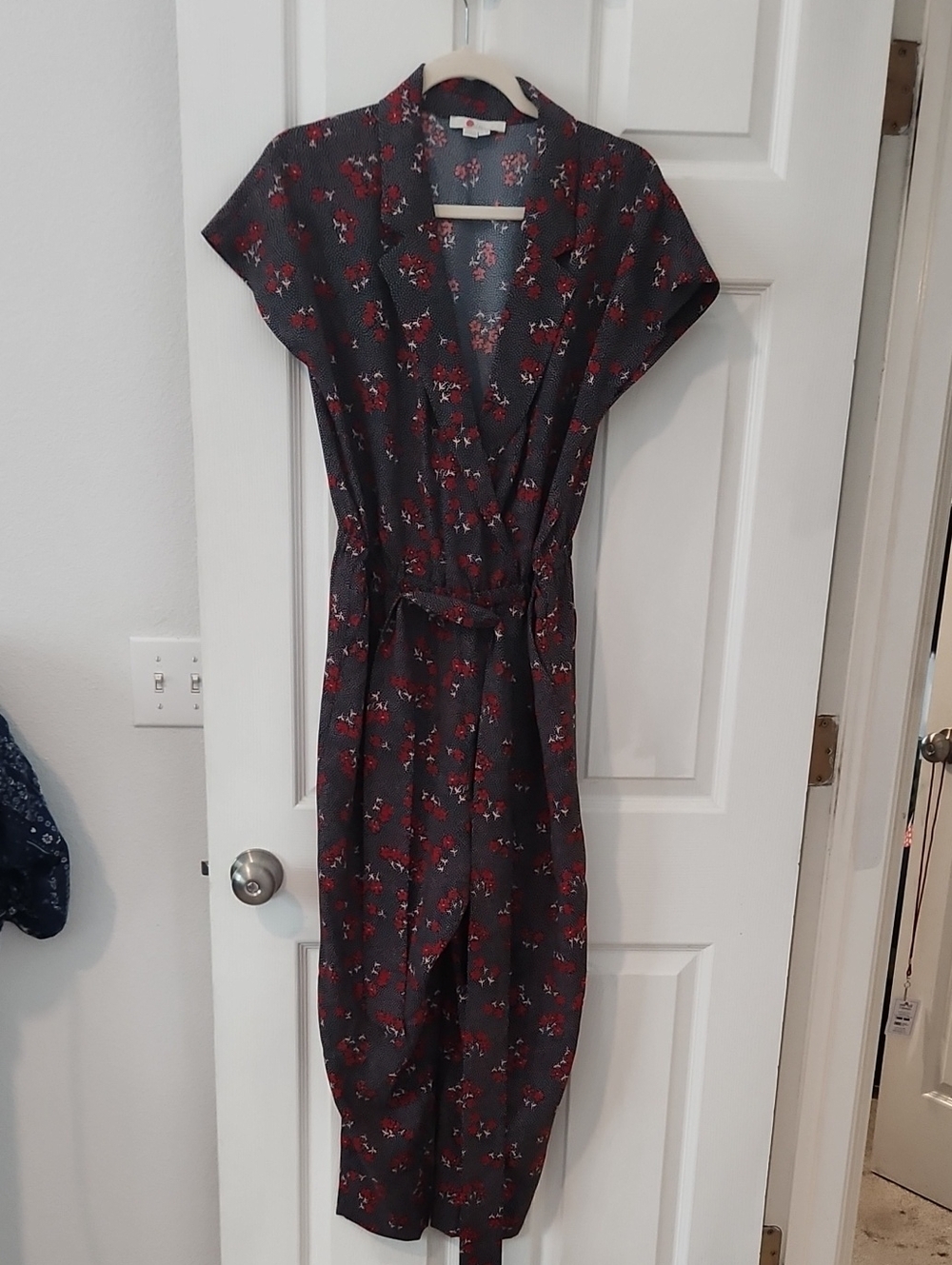 Boden Jumpsuit with Red Floral Print